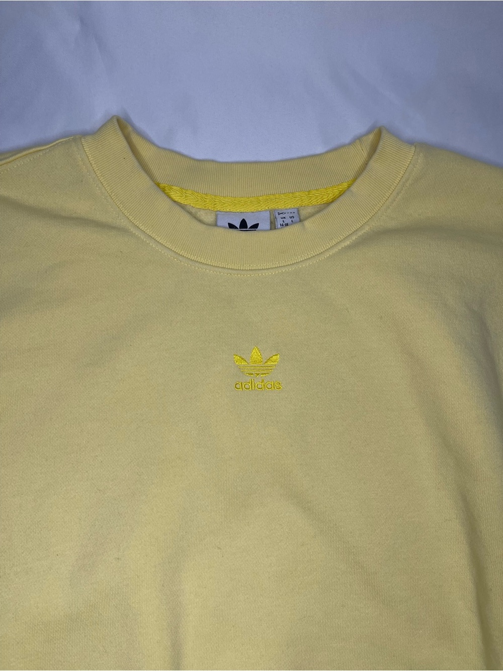 Adidas Women's Yellow Crewneck Sweatshirt - Picture 4 of 16